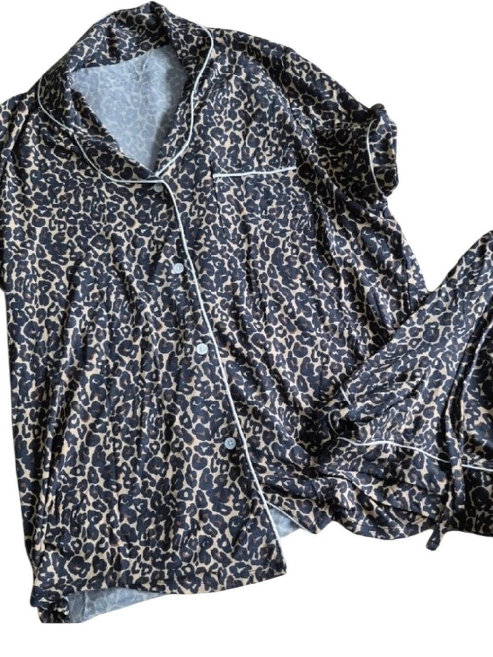 Knix Size Large Pajama Set Animal Print Shorts And Top Stretchy